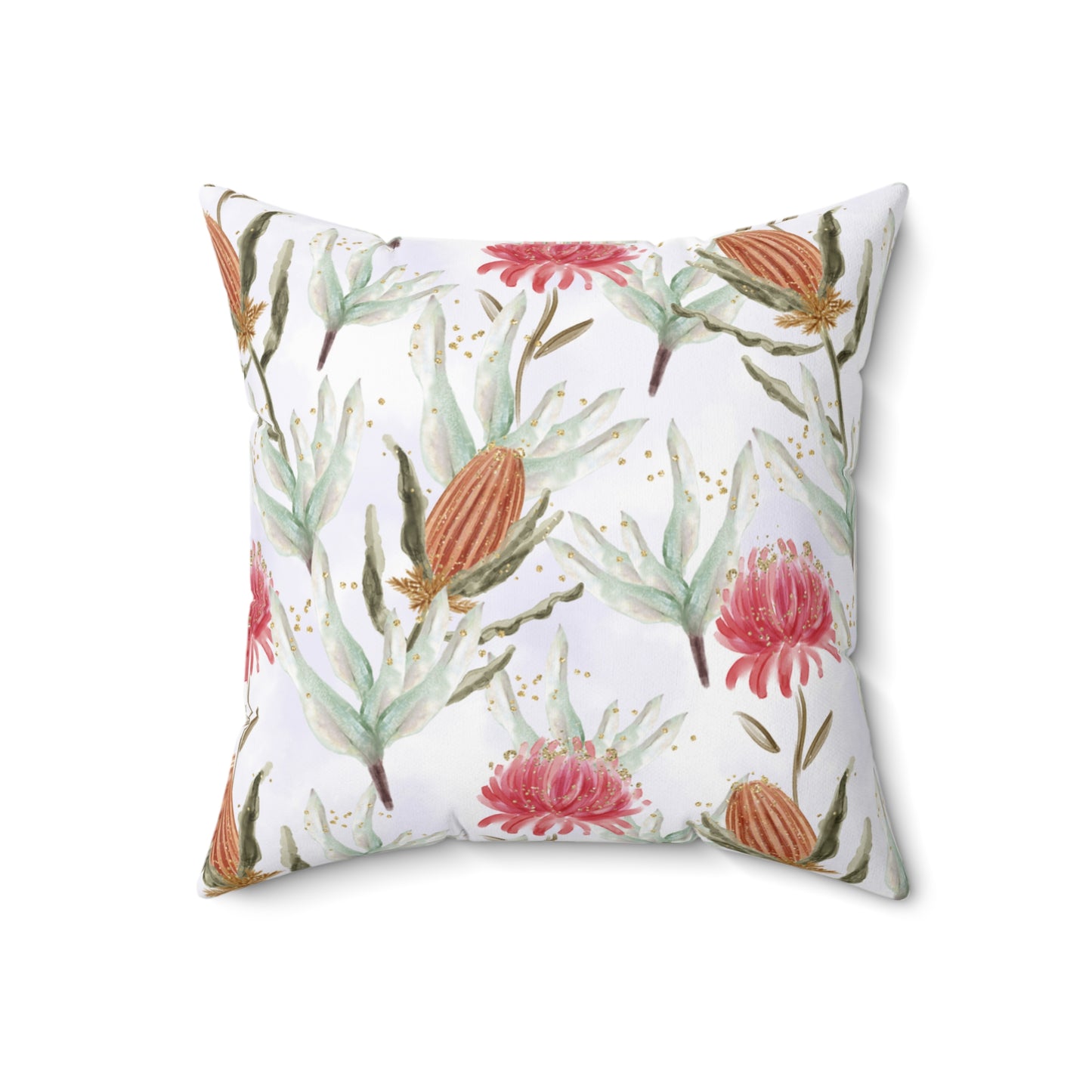 Polyester Square Pillow, Australian Flora