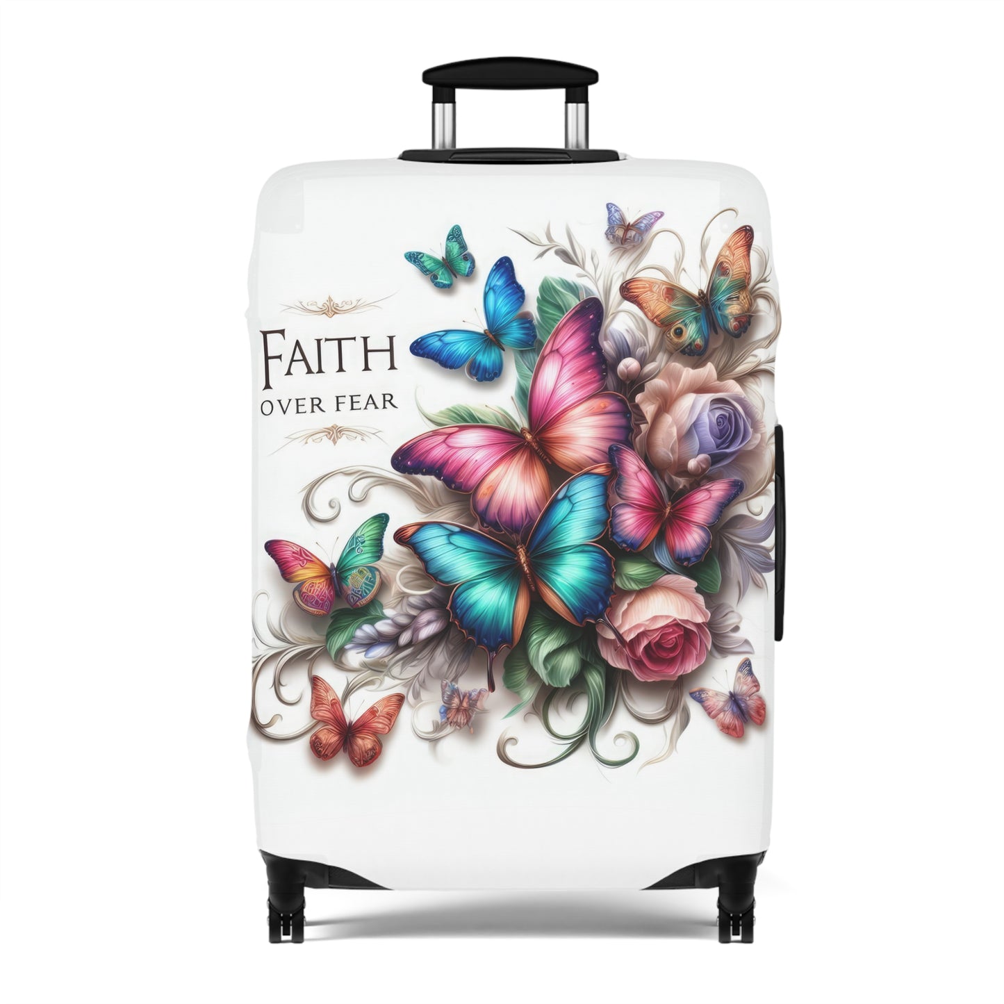 Luggage Cover, Butterflies, Faith over Fear , awd-4031