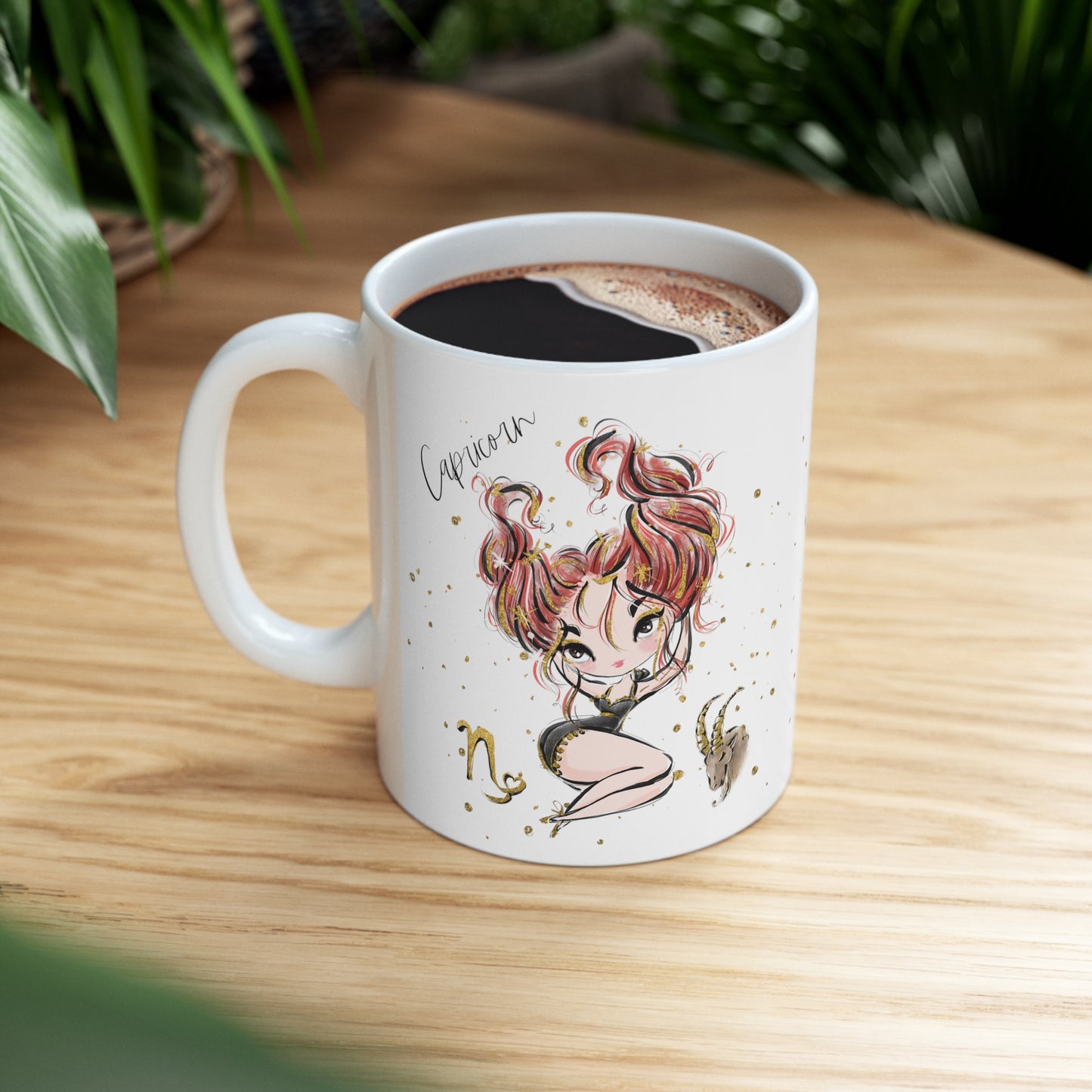 Personalised/Non Personalised Zodiac Sign, Capricorn, Ceramic Mug 11oz