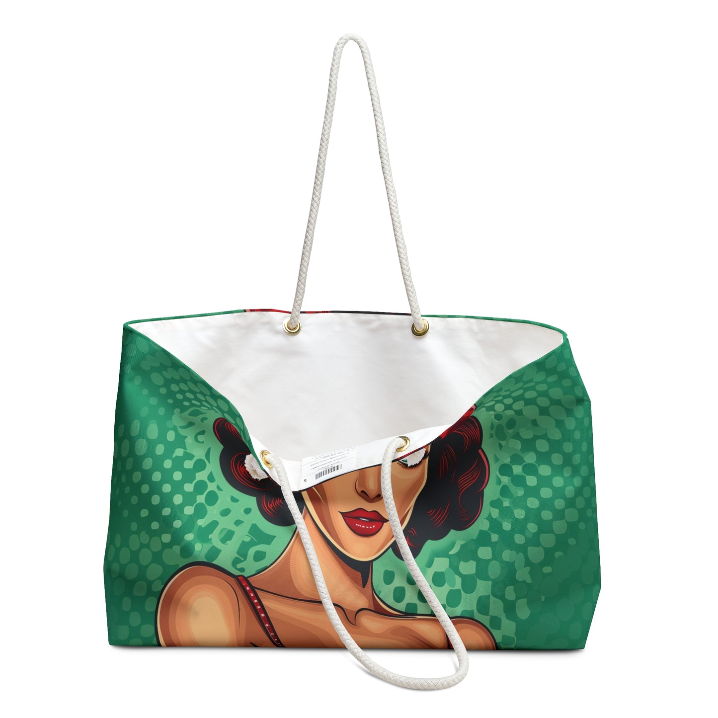 Personalised/Non-Personalised Weekender Bag, Pop Art, Large Weekender Bag, Beach Bag, Book Bag