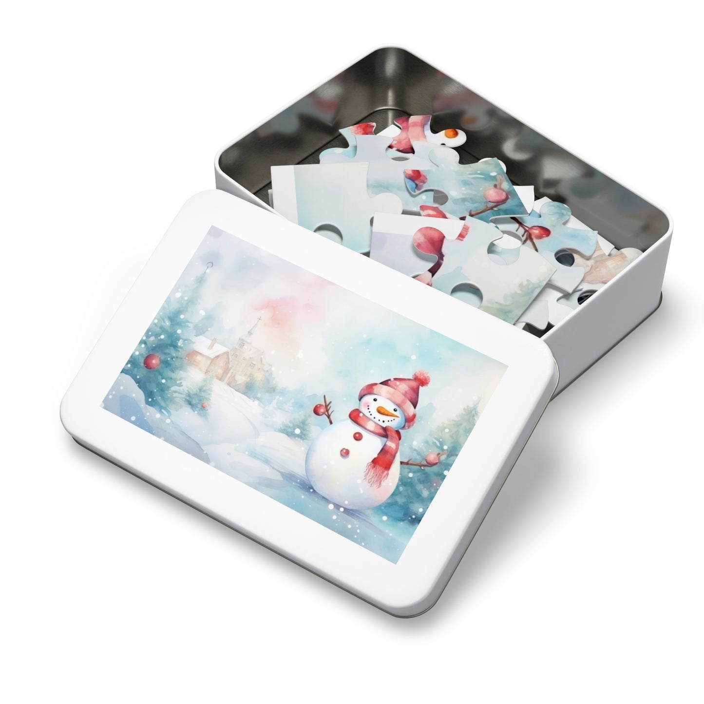 Puzzle, Christmas Snowman, Personalised/Non-Personalised (30, 110, 252, 500,1000-Piece)