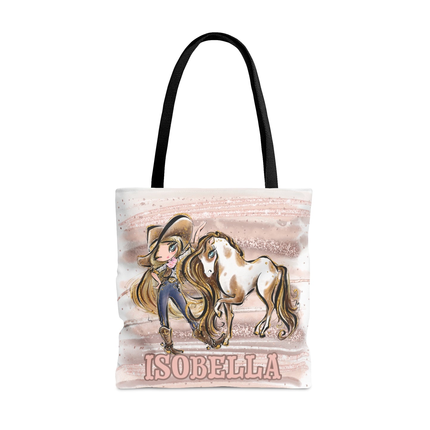 Personalised Tote Bag, Cowgirl & Horse, Blonde Hair, Blue Eyes, Tote bag