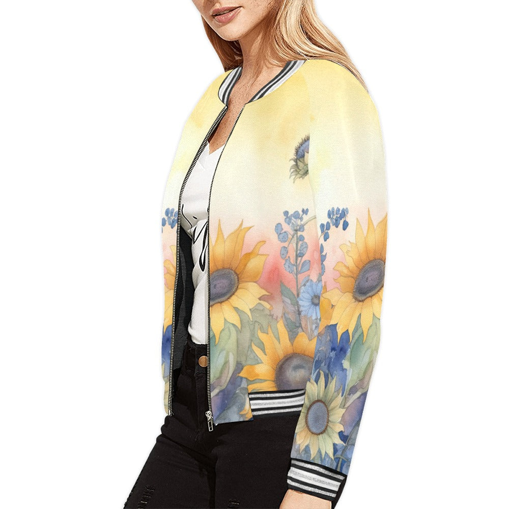 Sunflowers 342 Bomber Jacket for Women