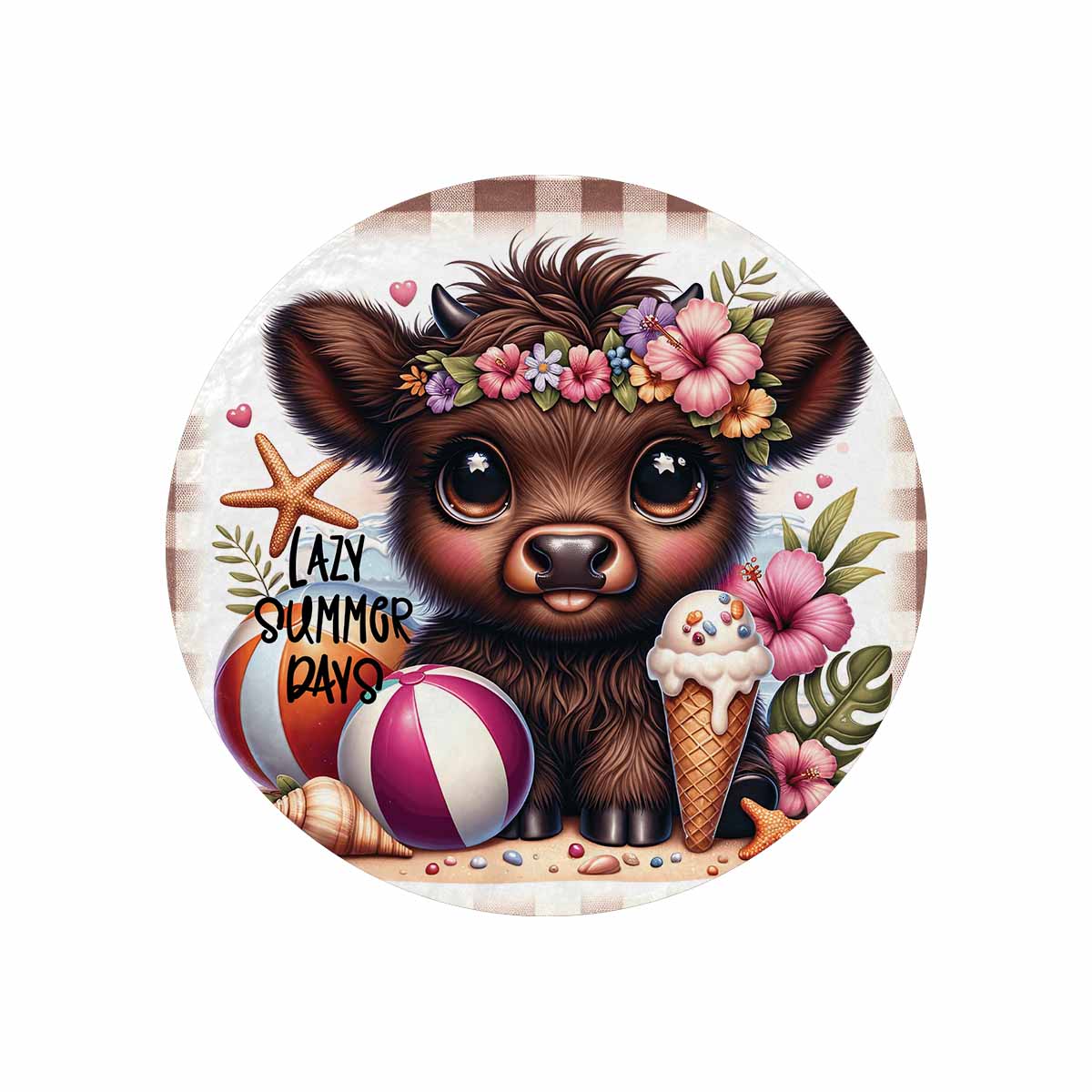 Highland Cow Awd35116  Circular Micro Fleece Blanket 60"