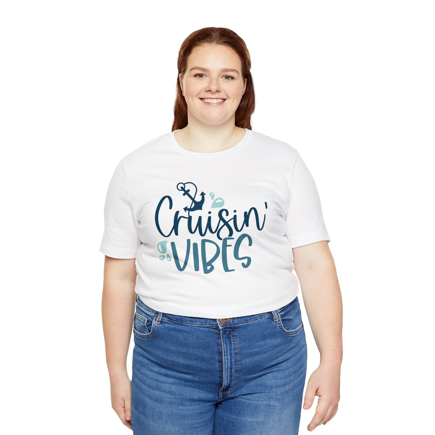 Unisex Cruise Vibes Jersey T-Shirt, Short Sleeve, Cruise TShirt, Cruisin'n Vibes 100% Cotton, Light Fabric 142 g/m²