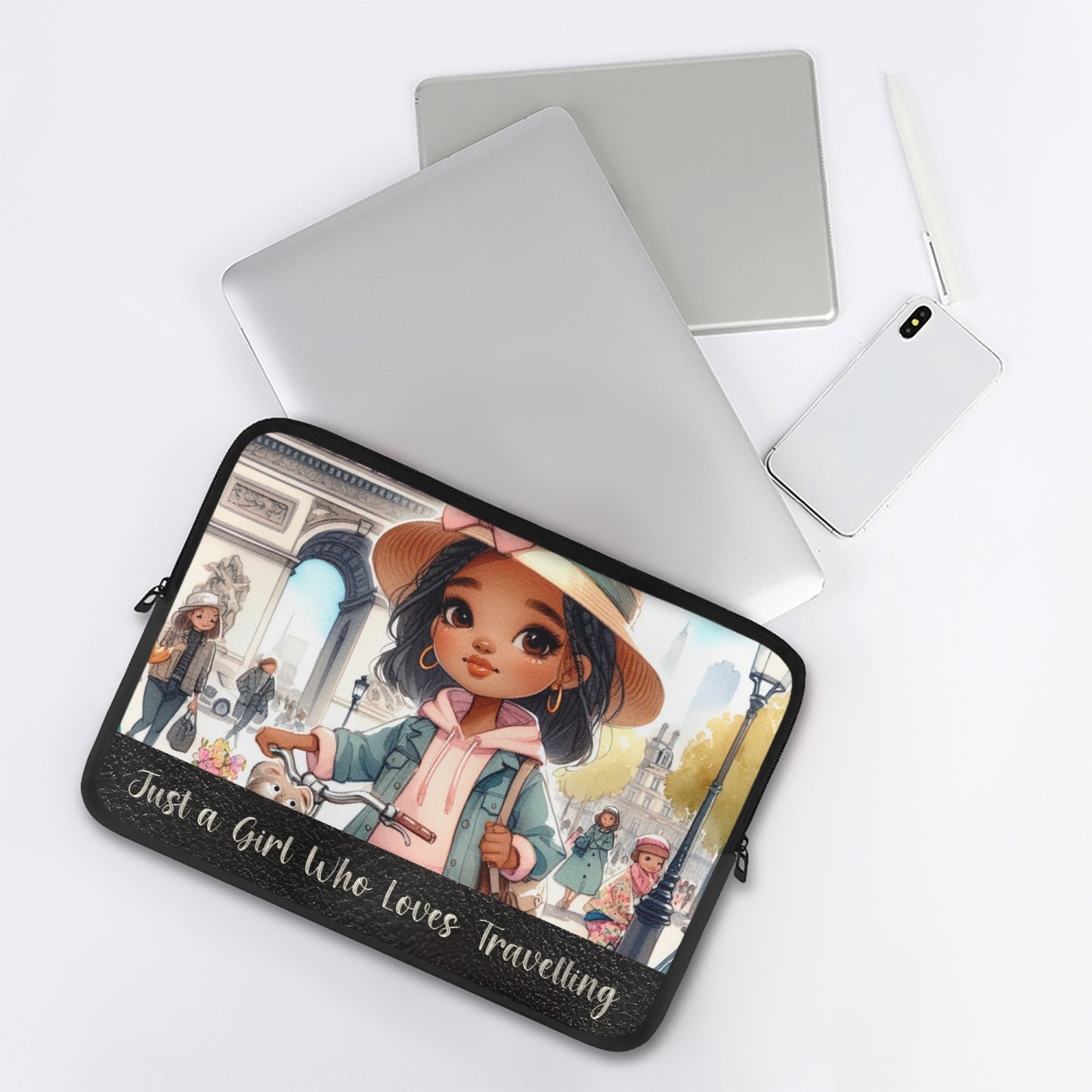 Laptop Sleeve - without handles - Just a Girl Who Loves Travelling