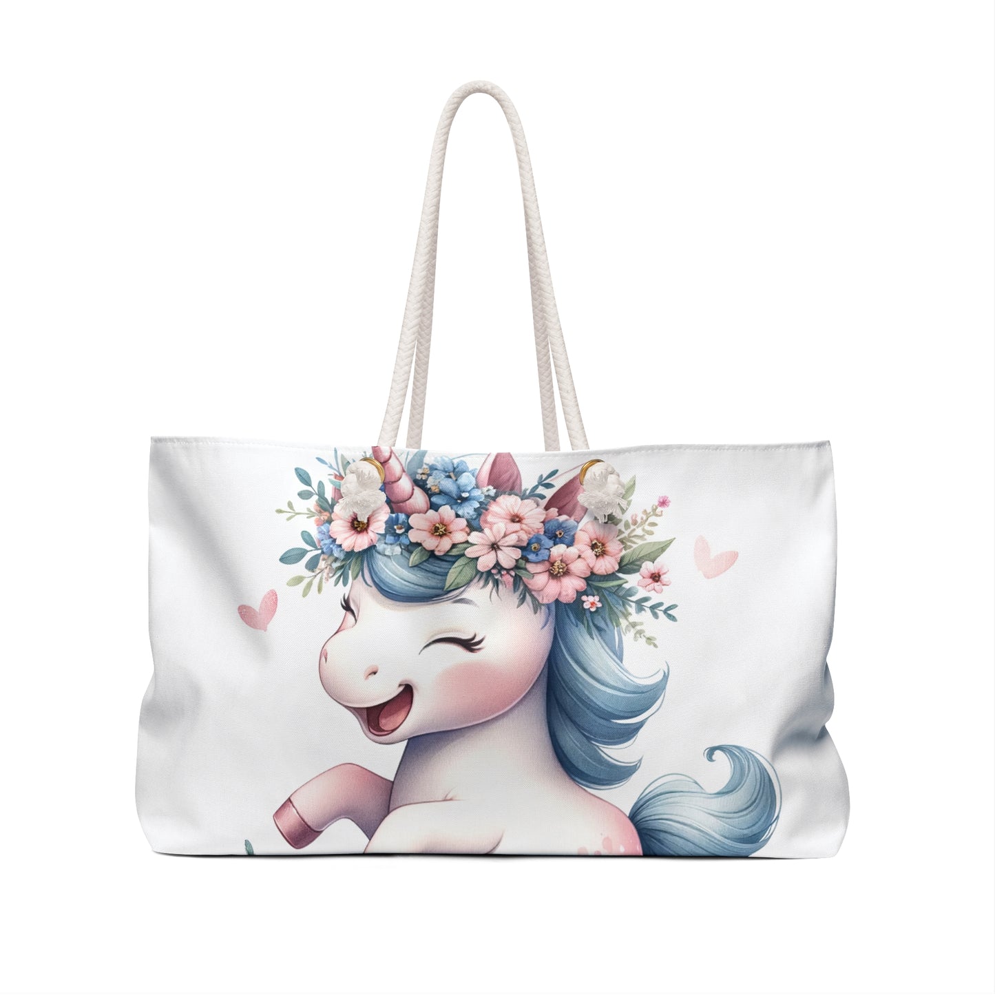 Personalised/Non-Personalised Weekender Bag, Unicorn, Large Weekender Bag, Beach Bag, Book Bag