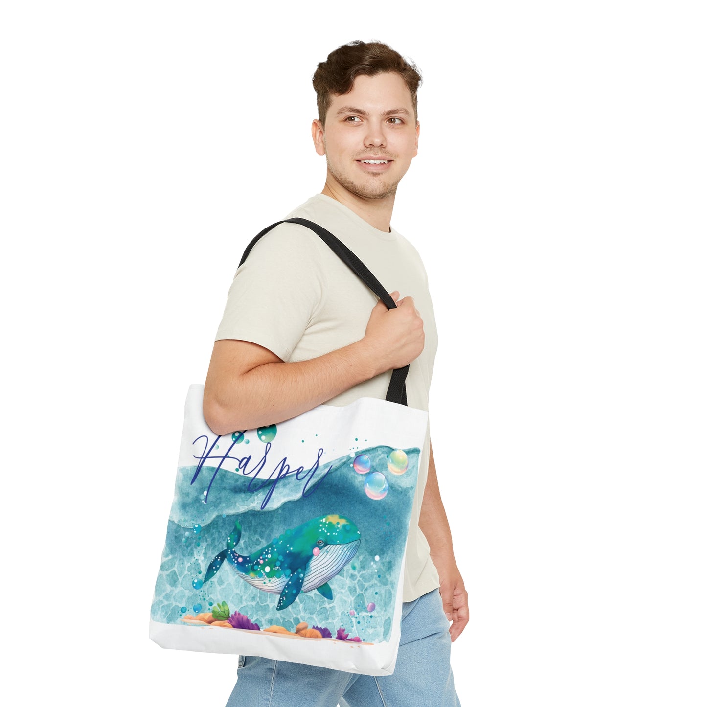 Personalised Tote Bag, Whale bag, Beach Tote Bag, Personalised/Non-Personalised