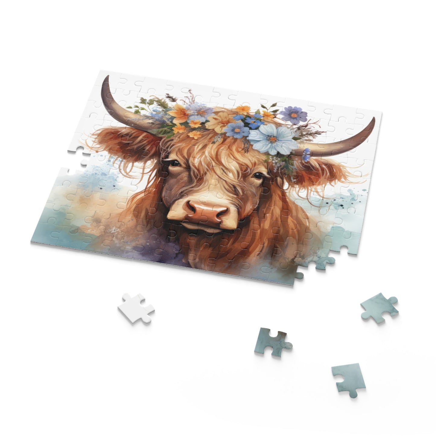 Personalised/Non-Personalised Puzzle, Highland Cow (120, 252, 500-Piece)