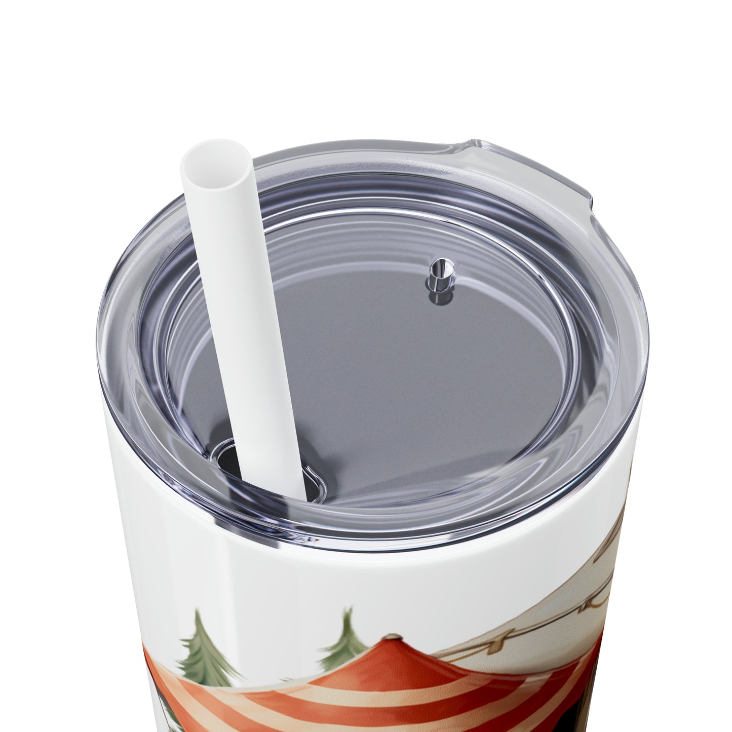 Skinny Tumbler with Straw, 20oz, Christmas Camper, awd-819