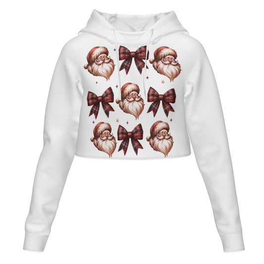 Women's All Over Print Cropped Hoodie (DLM) Hooded hoodie