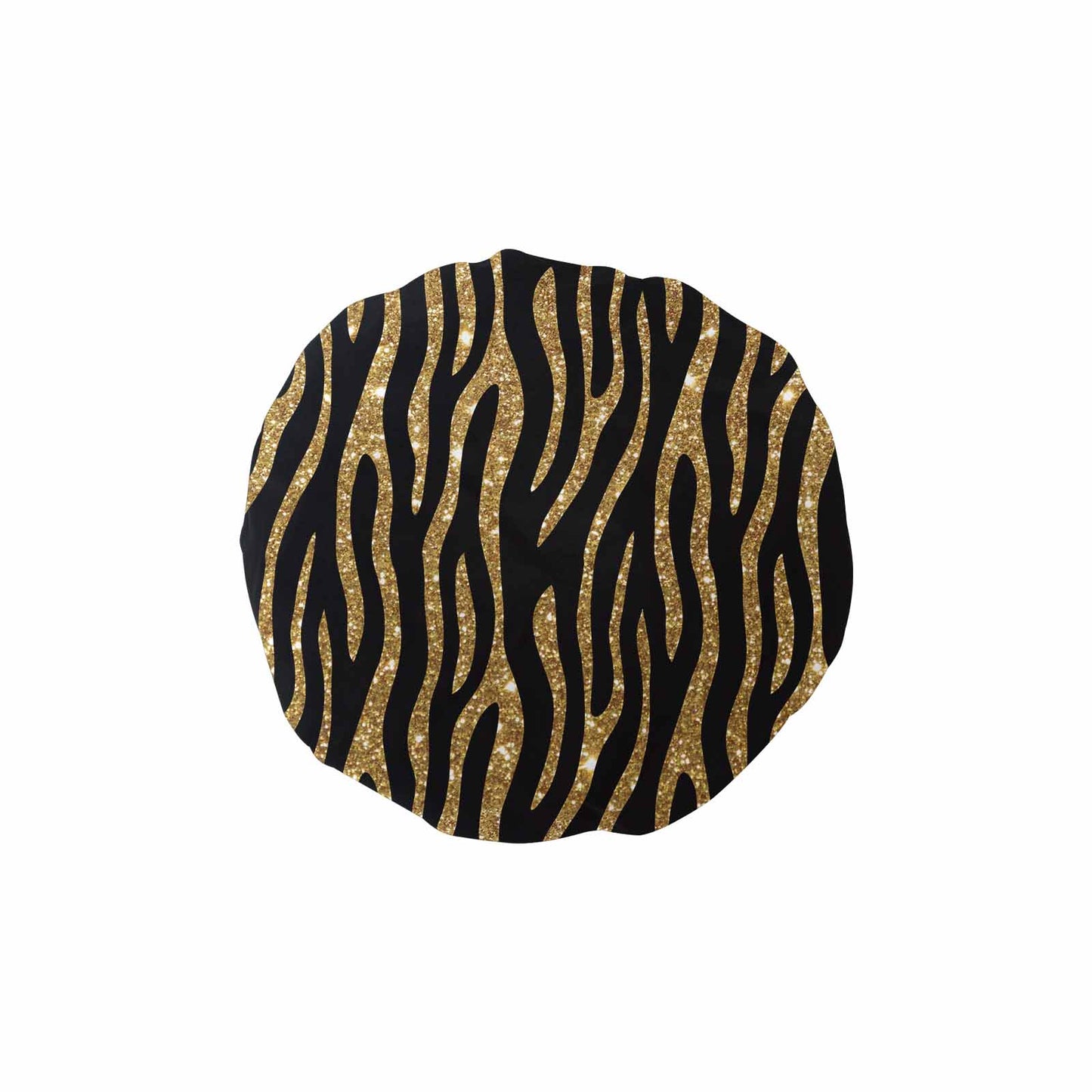 Black and Gold Glitter Leopard Print  Shower Cap