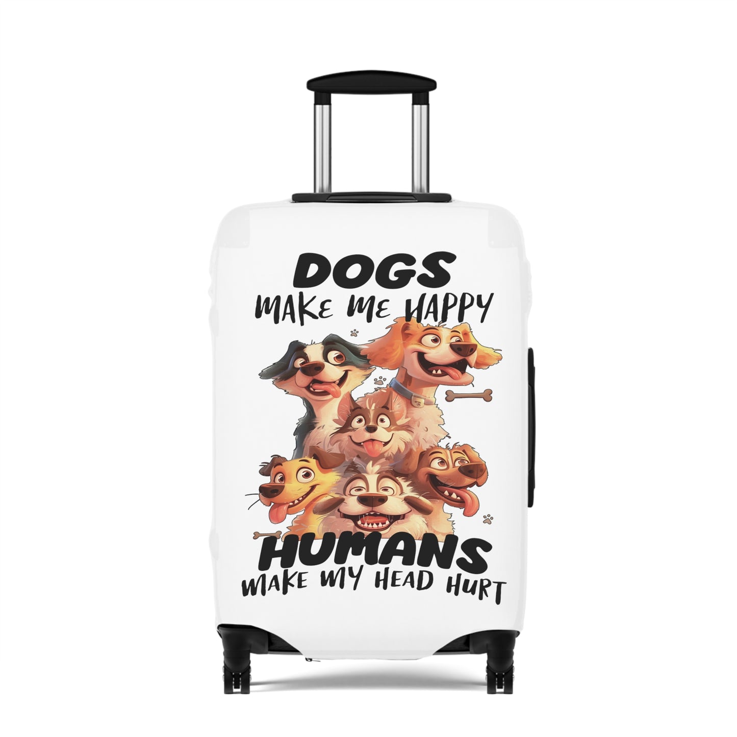 Luggage Cover, Dog, Dogs make me happy, awd-4006