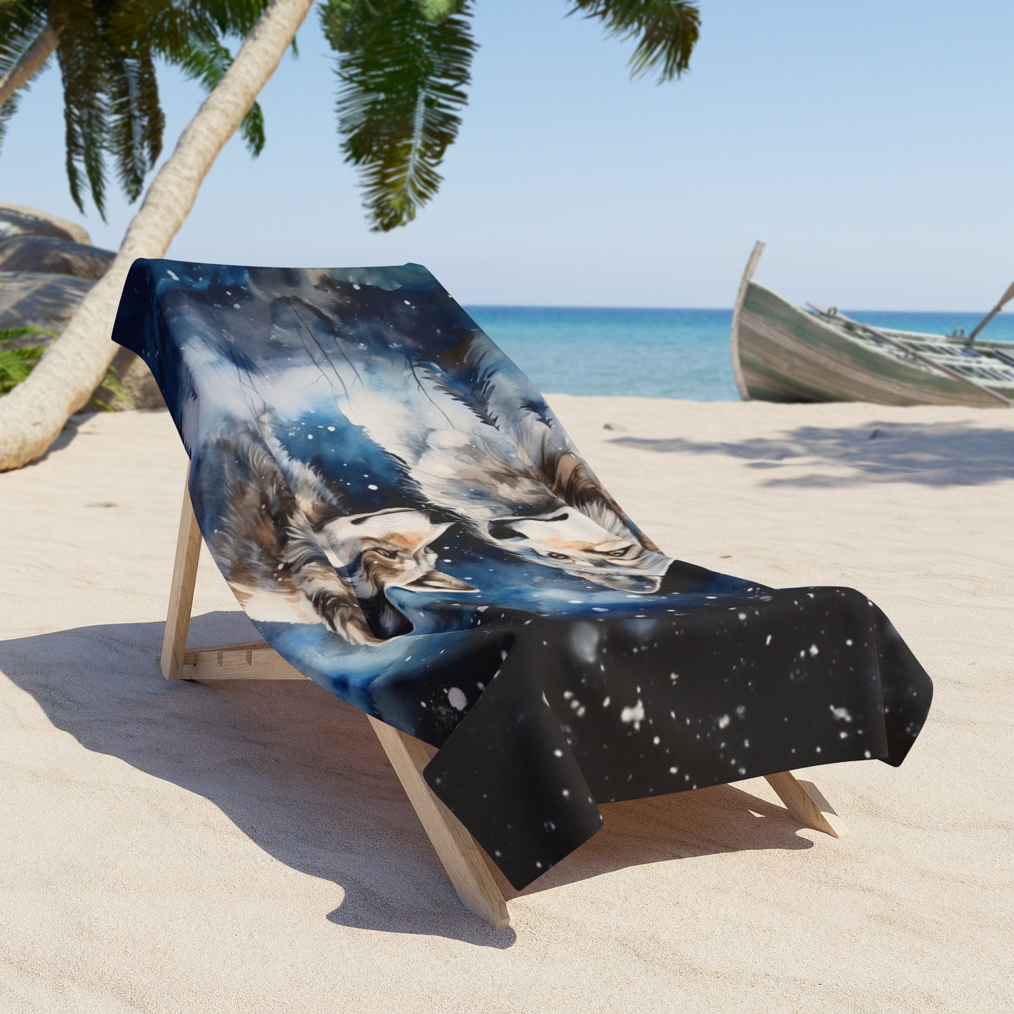 Beach Towel, Wolves, Polycotton Towel, 2 sizes Available