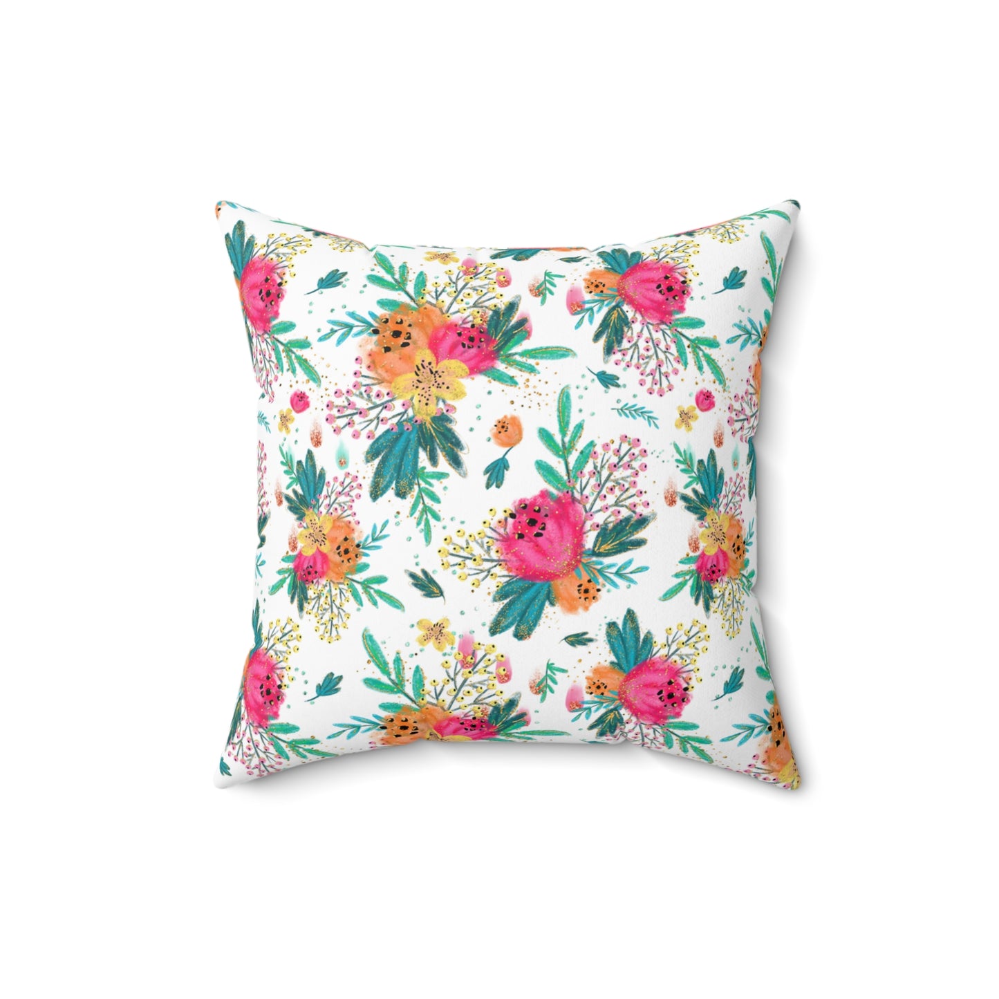 Spun Polyester Square Pillow, Australian Floral Cushion