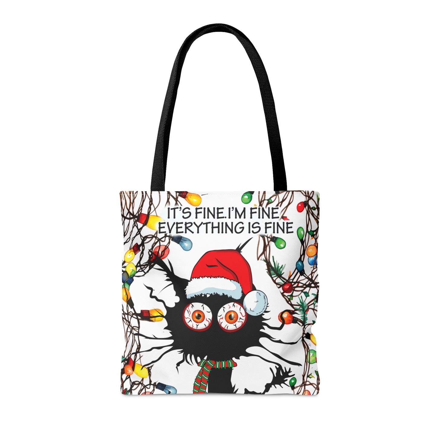 Tote Bag, Cat, It's Fine I'm Fine Everything is Fine, Personalised/Non-Personalised Tote bag