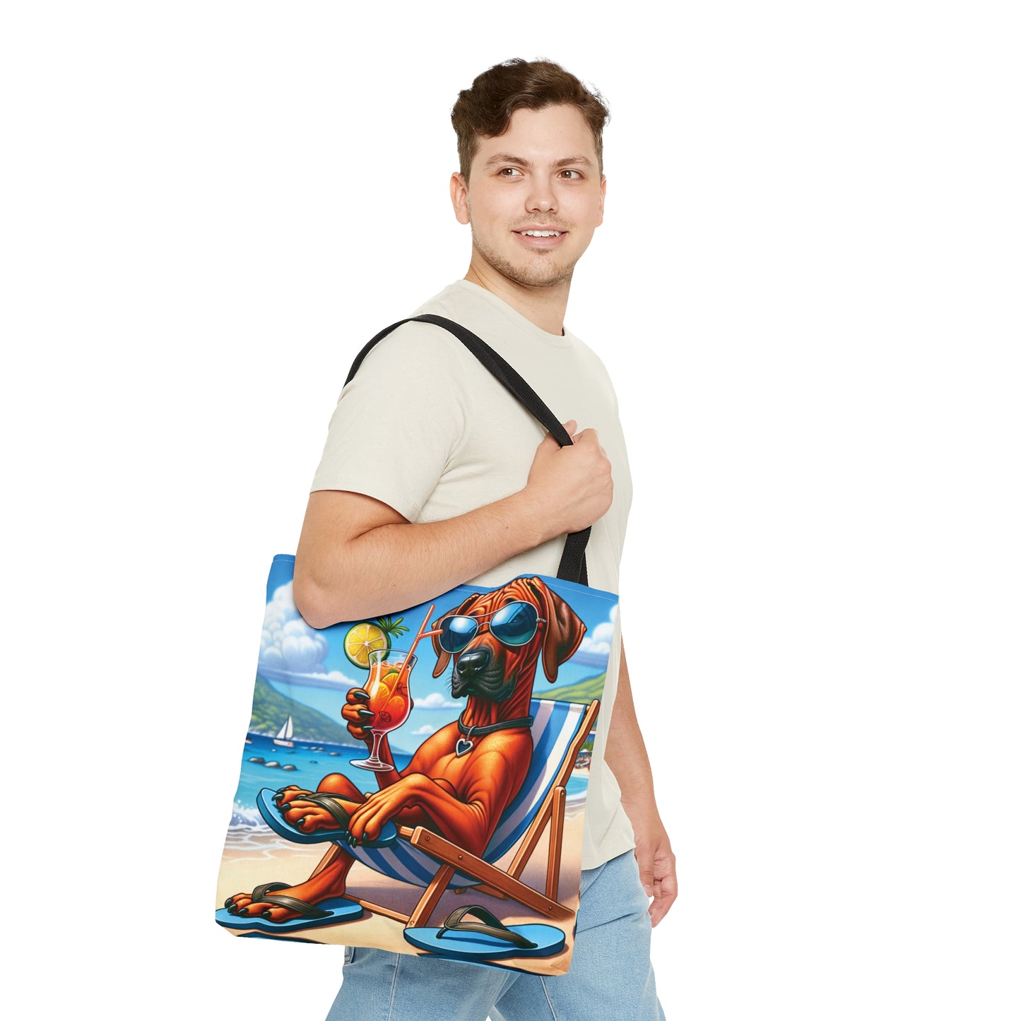 Tote Bag, Dog on Beach, Rhodesian Ridgeback, Tote bag, awd-1239