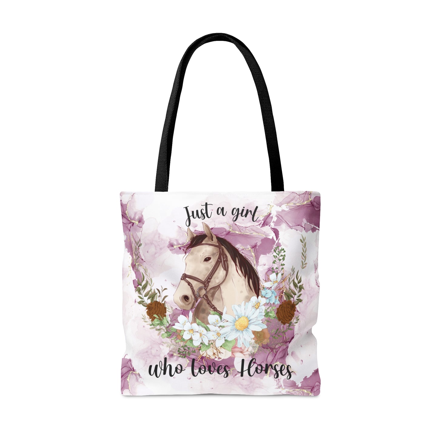 Tote Bag, Just a Girl Who Loves Horses, Personalised/Non-Personalised Tote bag