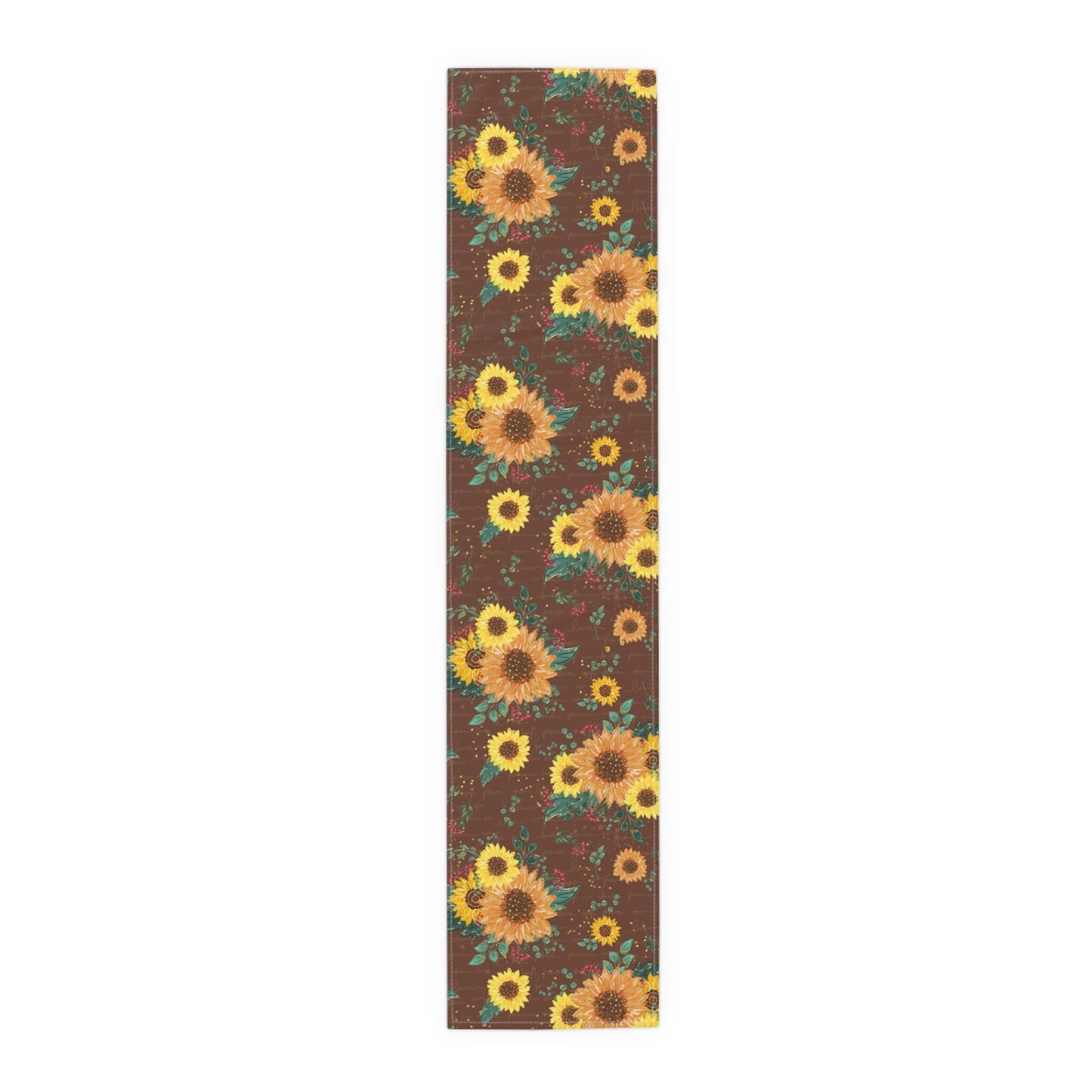 Sunflower Floral Table Runner, Cotton Twill and Poly Available, 2 sizes Available