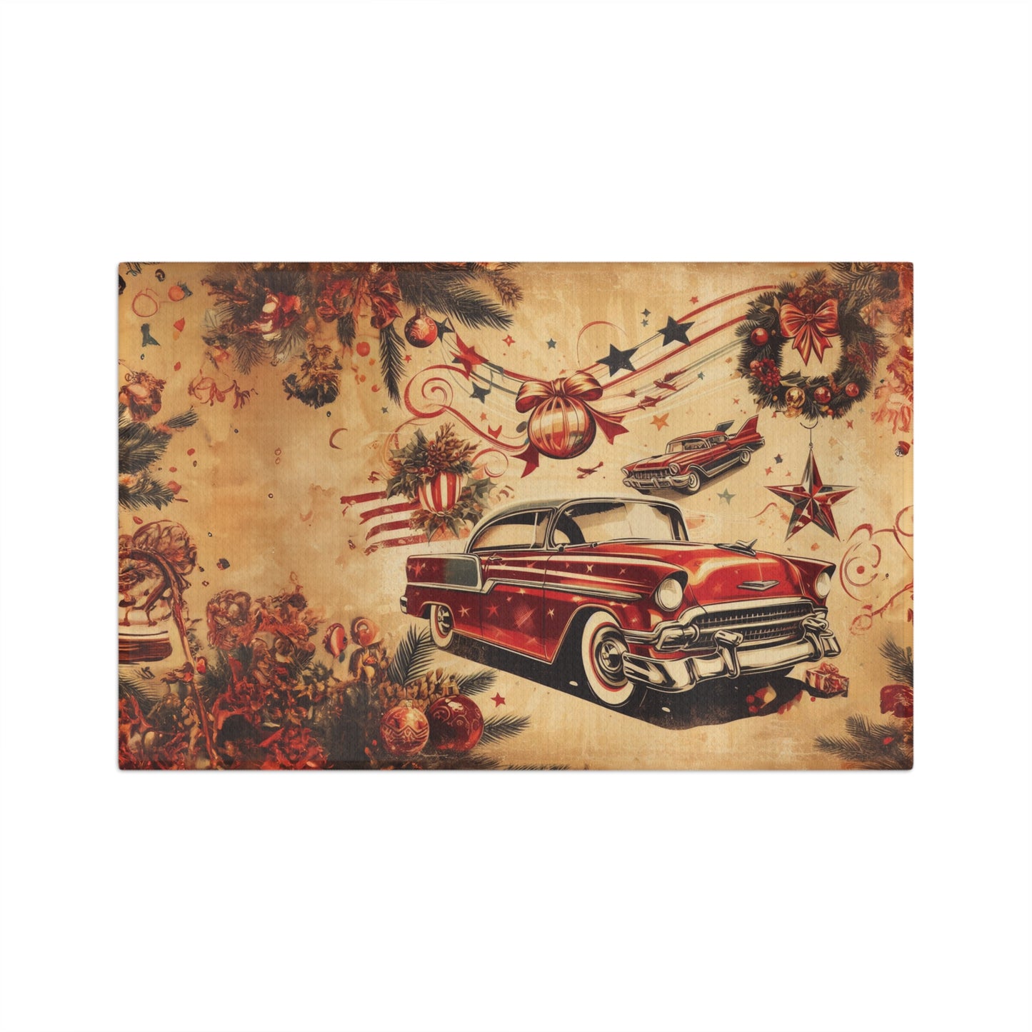 Microfiber Tea Towel, Vintage Car