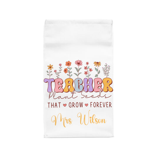 Personalised Insulated Lunch Bag, Teacher, Seeds that Grow Lunch Bag, Flower Garden