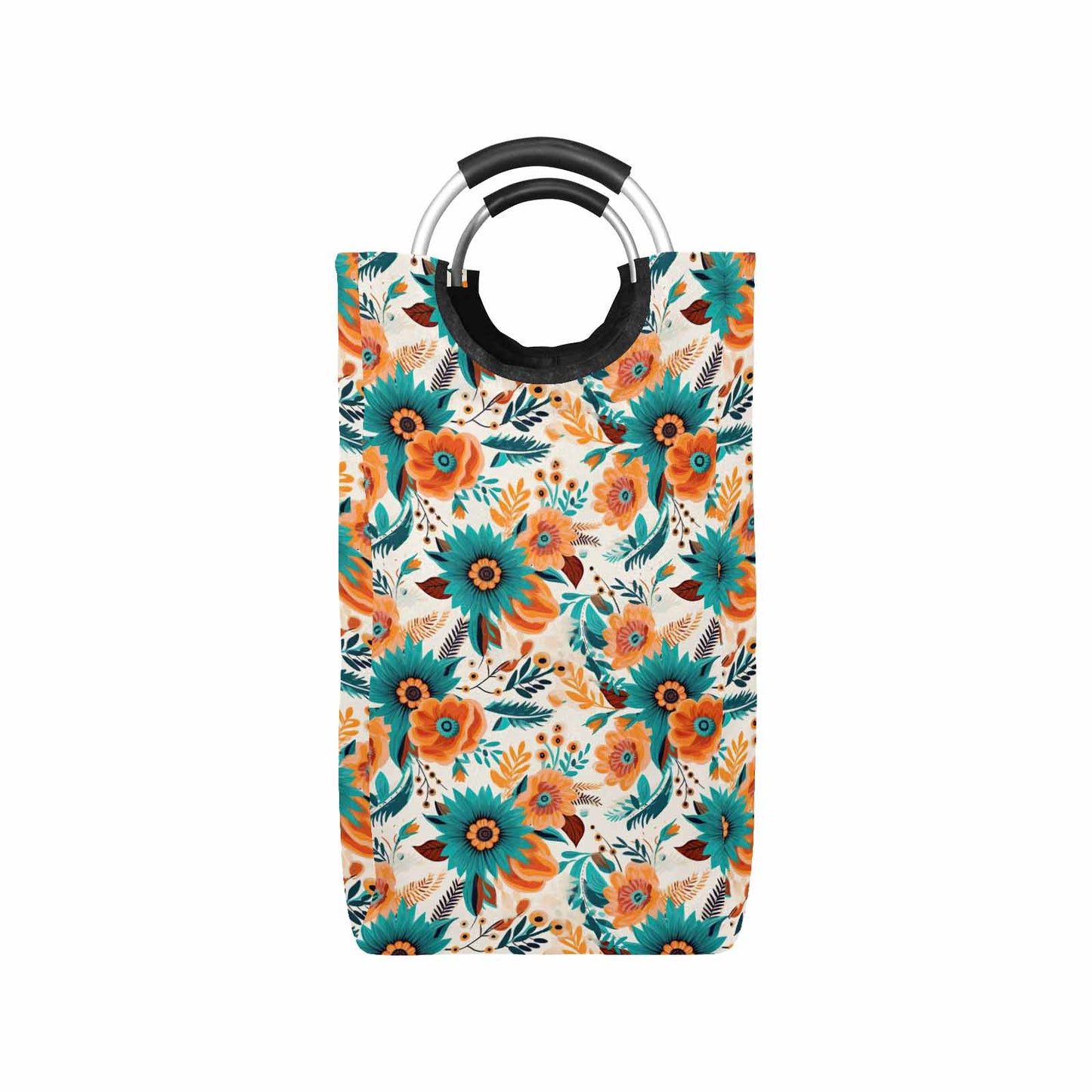 Boho Retro Floral  Square Laundry Basket