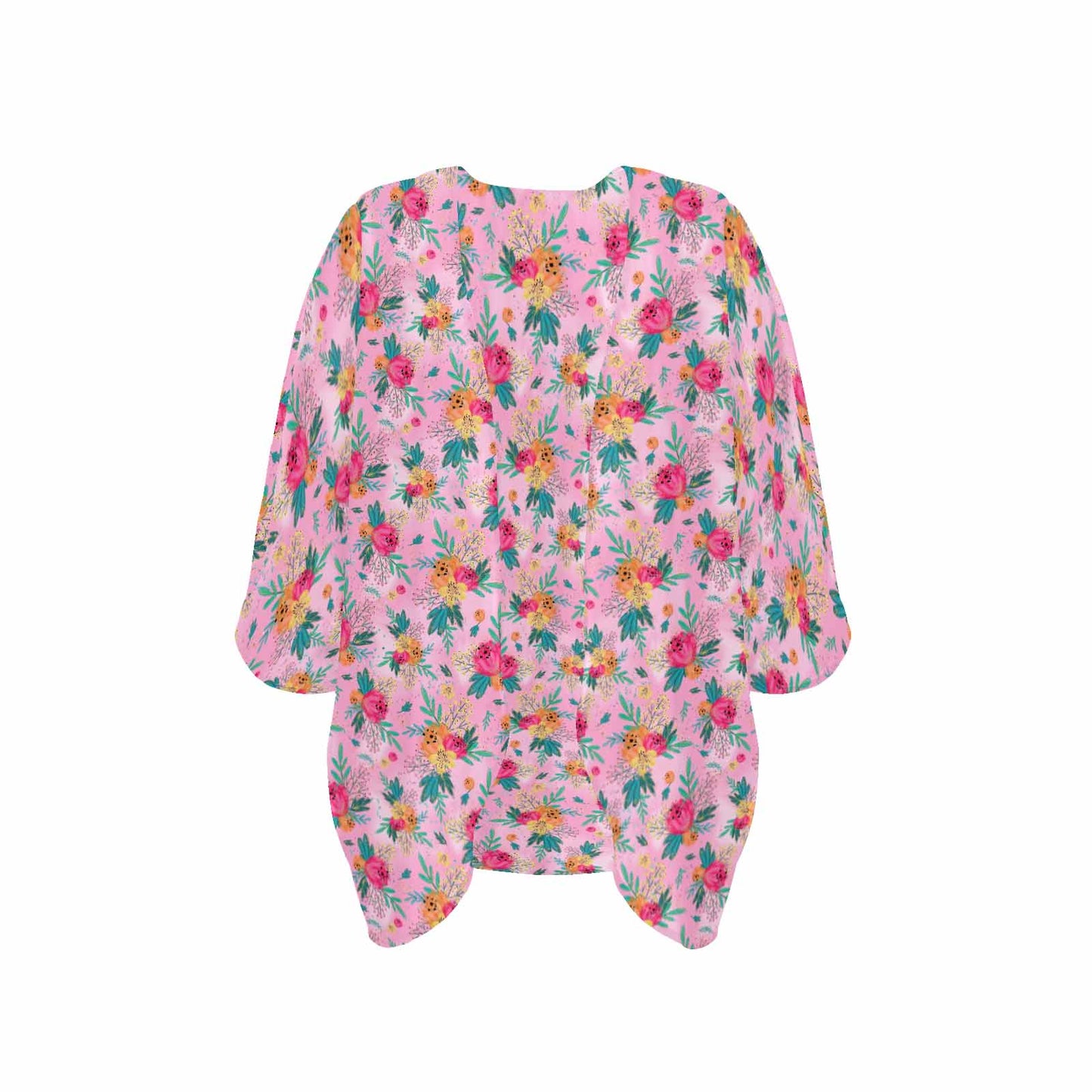 Australian Floral Pink  Women's Kimono Chiffon Cover Up