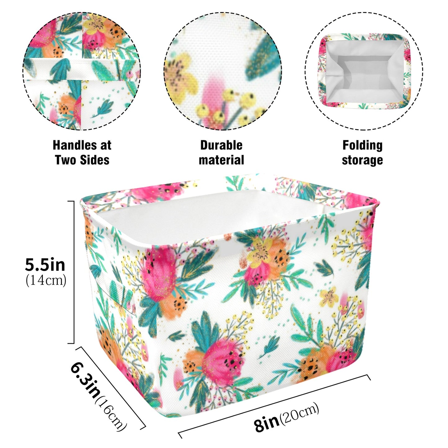 Australian Floral Fabric Storage Basket