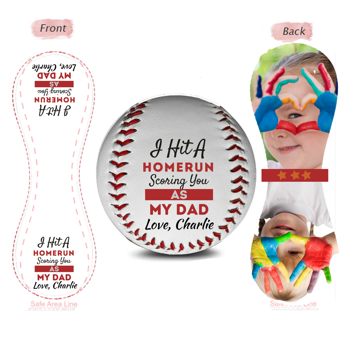 Personalised Baseball Dad, Best Dad in the Word