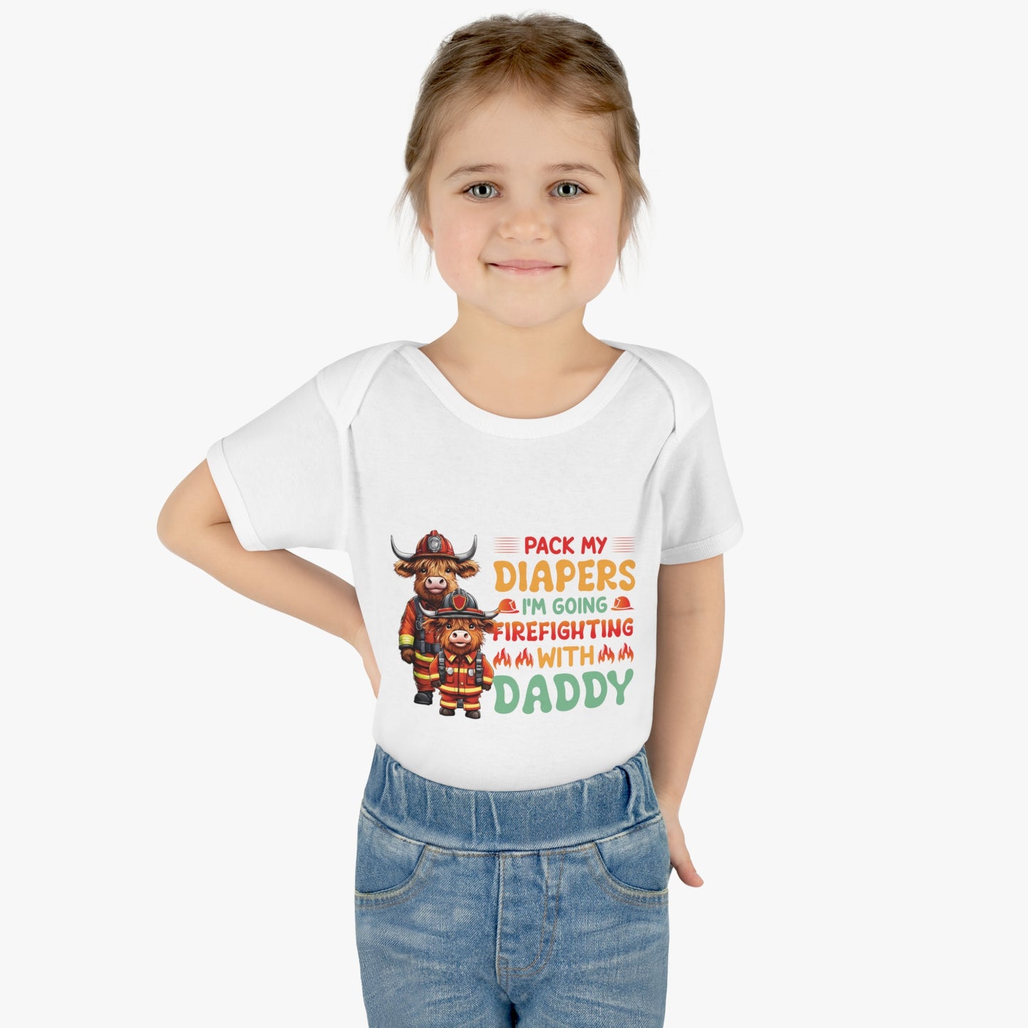 Highlander Firefighter Shirt, Pack my diapers, I am going firefighting with Daddy Shirt, Kids Shirt, Baby Shirt, Baby bodysuit