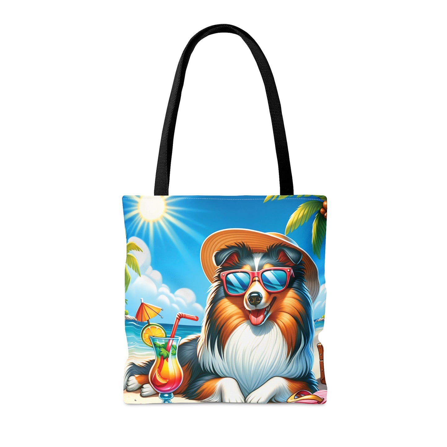 Tote Bag, Dog on Beach, Sheltie, Tote bag, awd-1243