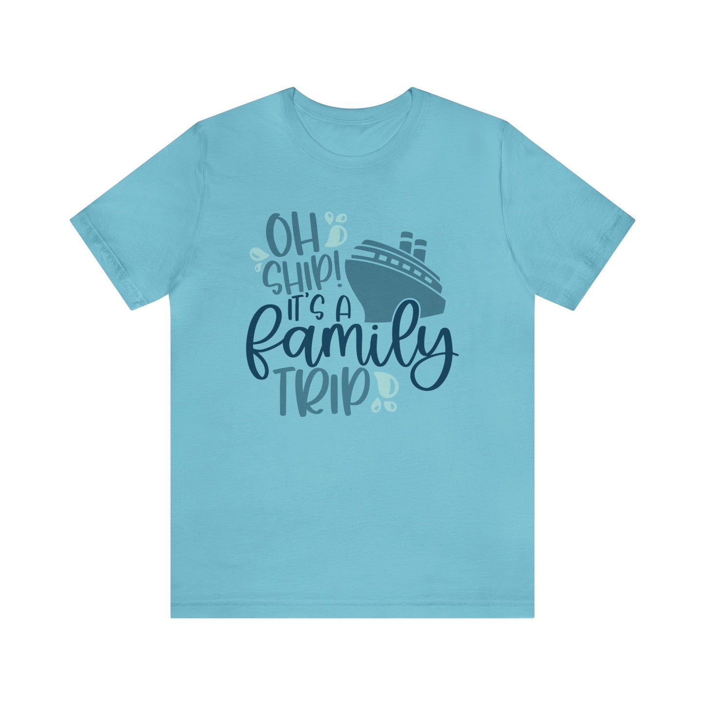 Unisex Adults Jersey Short Sleeve Tee, Cruise Tee, Og Ship it's a Family Trip, 100% Cotton, Light Fabric 142 g/m²