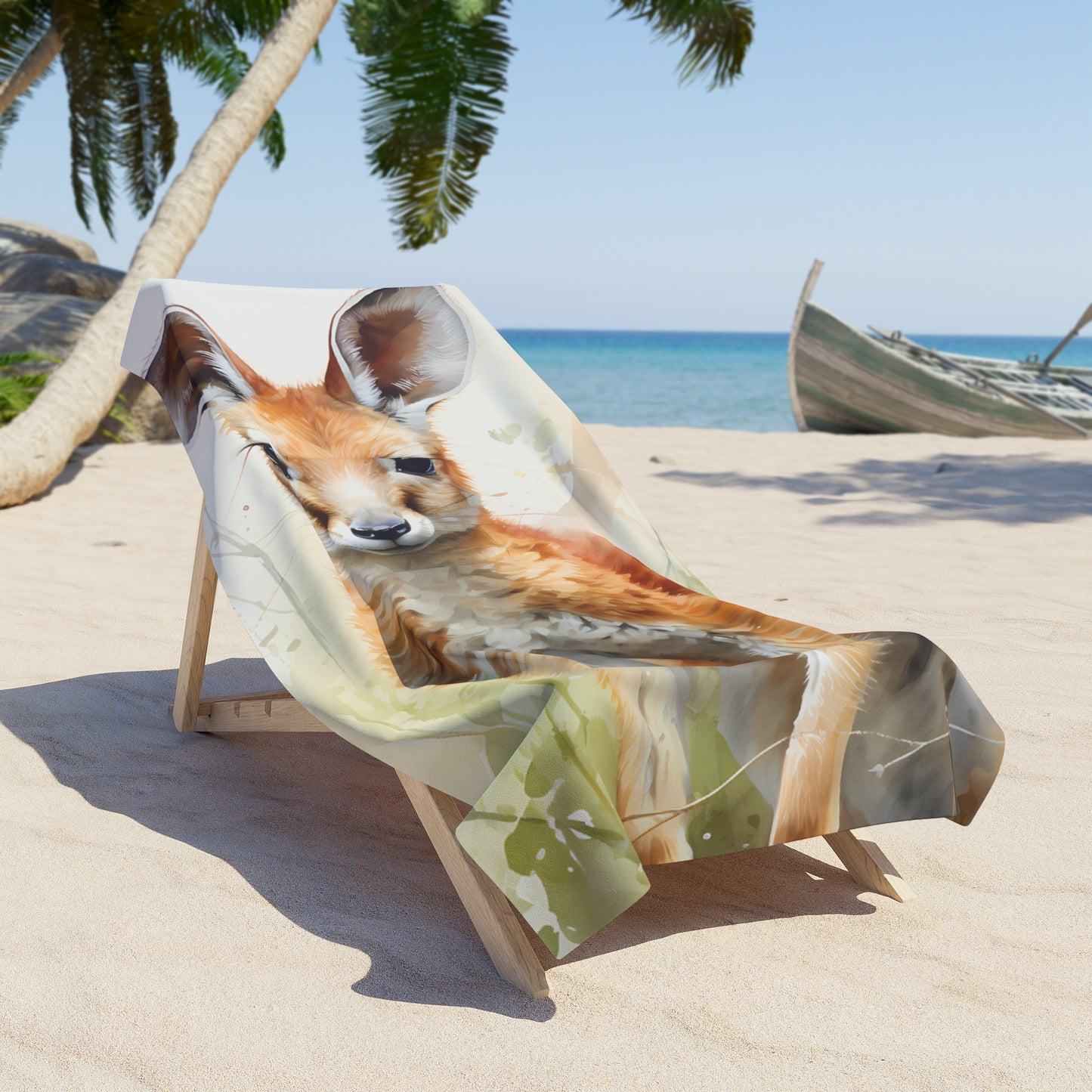 Beach Towel, Australian Animals, Kangaroo, Polycotton Towel, 2 sizes Available