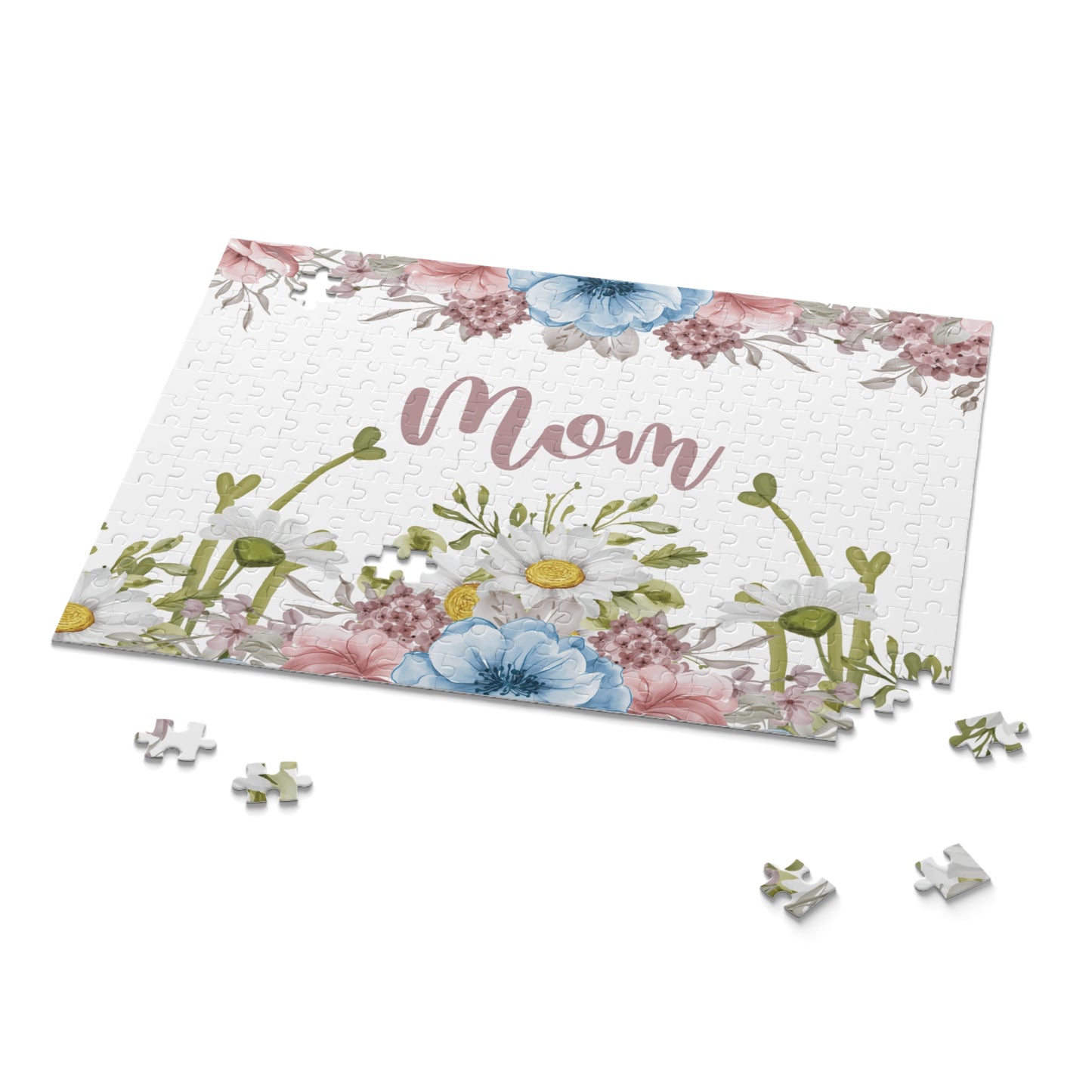 Personalised/Non-Personalised Puzzle, Floral, Mom (120, 252, 500-Piece)