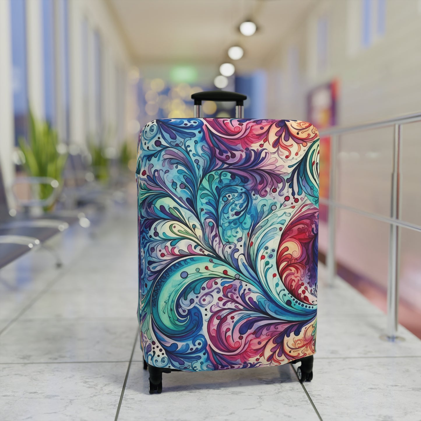 Luggage Cover, Rainbow Paisley