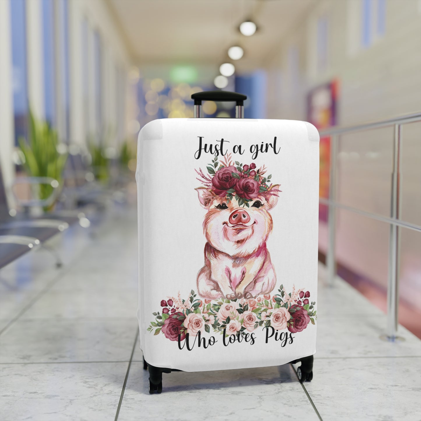 Luggage Cover, Just a girl who loves Pigs, awd-1360