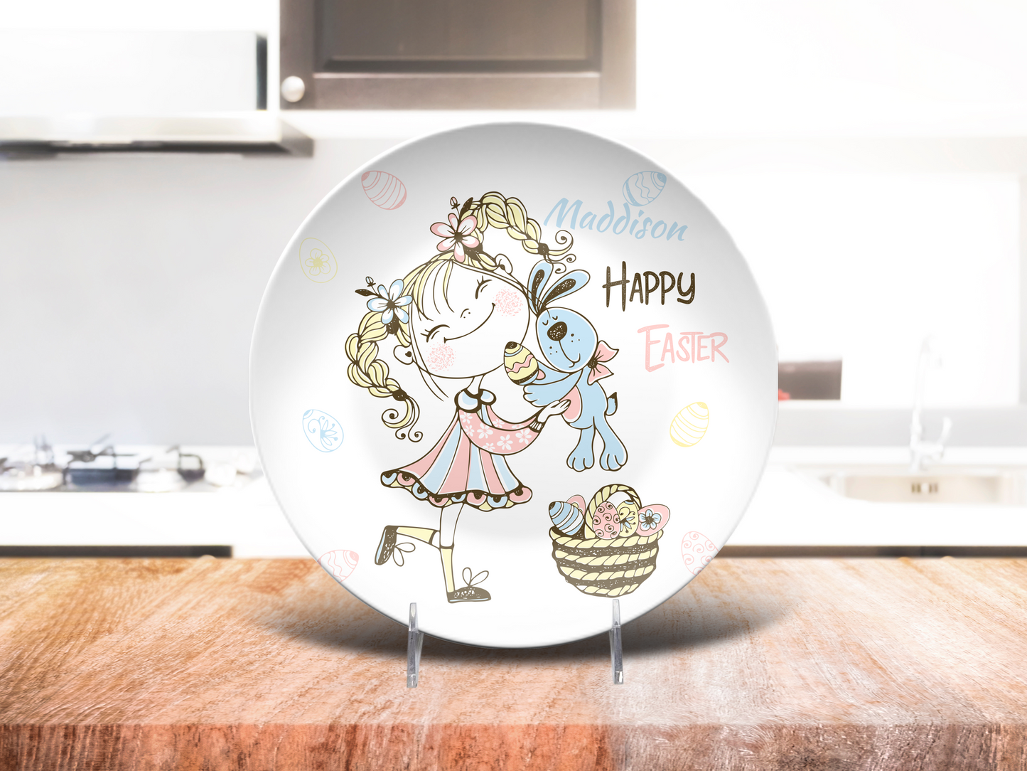 Whimsical Girl Personalised Easter Plate