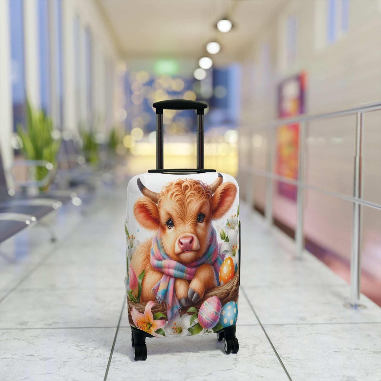 Luggage Cover, Easter, Highland Cow, awd-1621