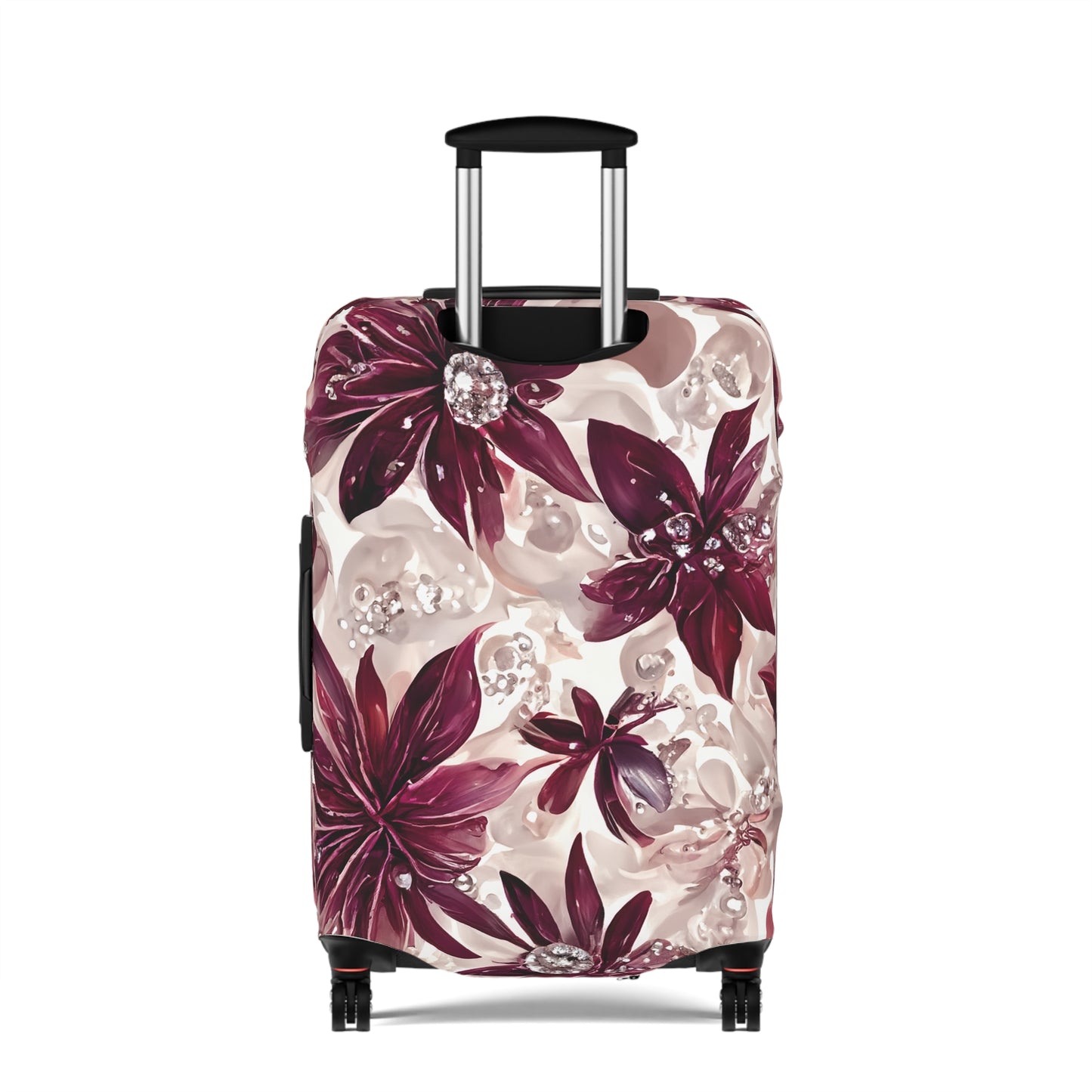 Luggage Cover, Burgundy Floral