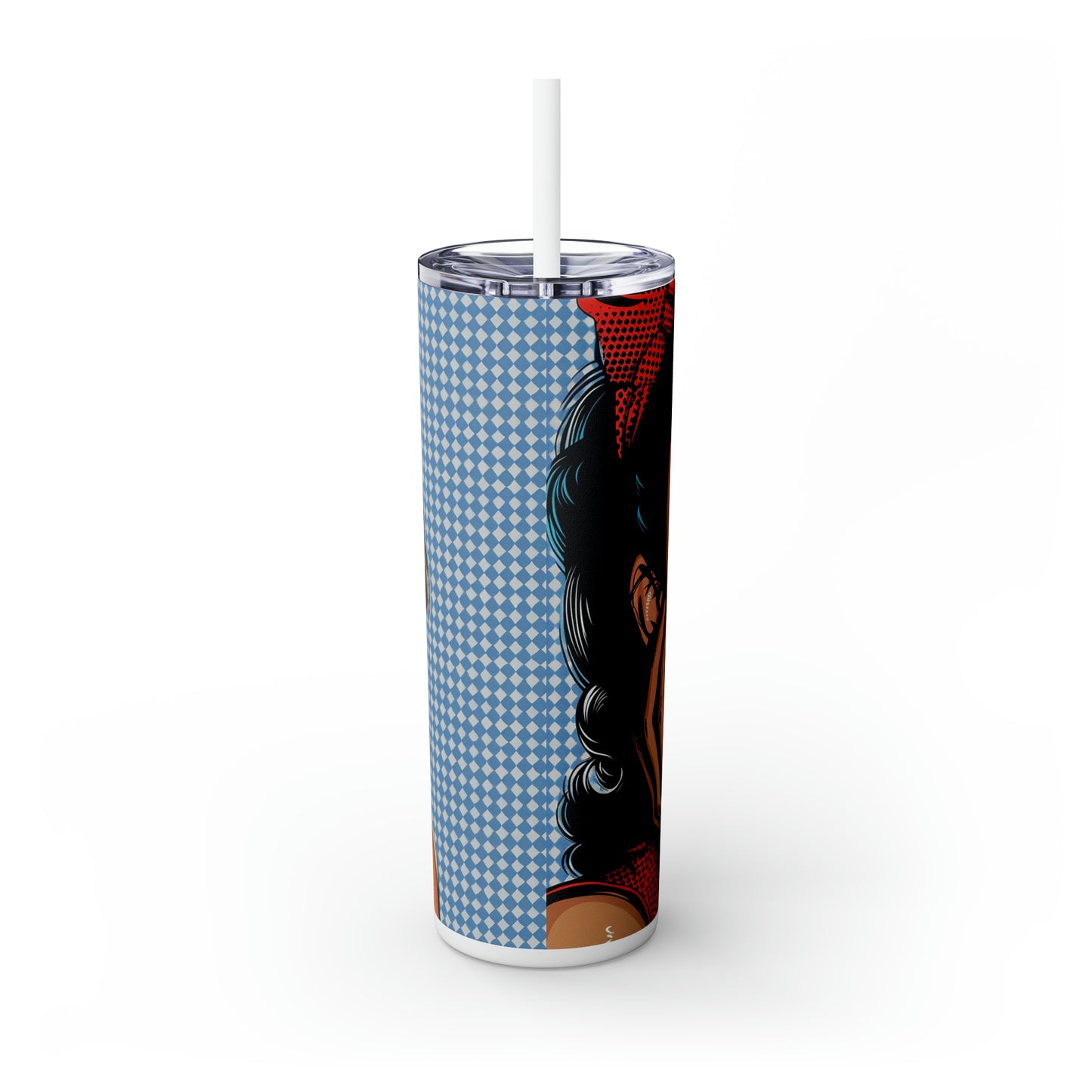 Skinny Tumbler with Straw, 20oz, Pop Art