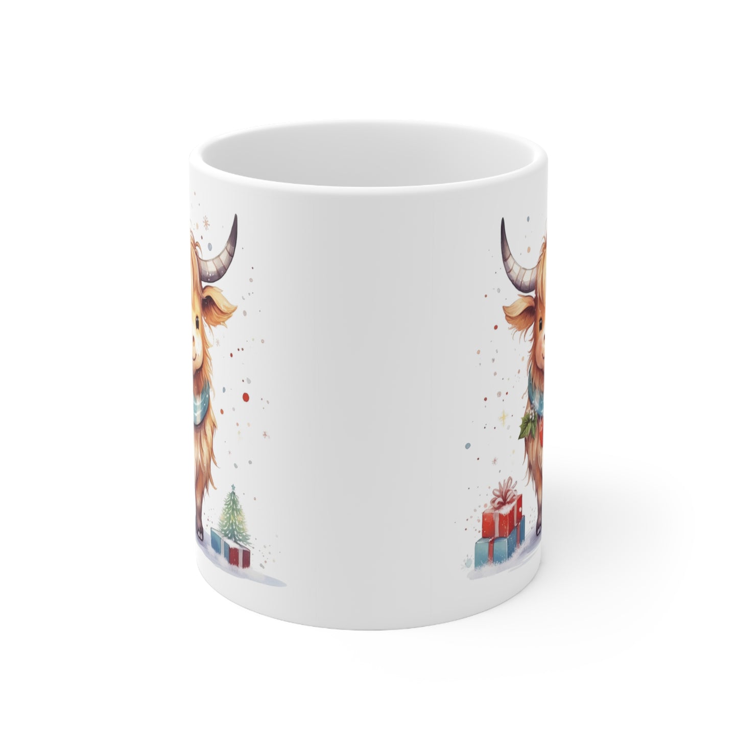 Personalised/Non Personalised Highland Cow, Ceramic Mug 11oz, Highland Cow Mug