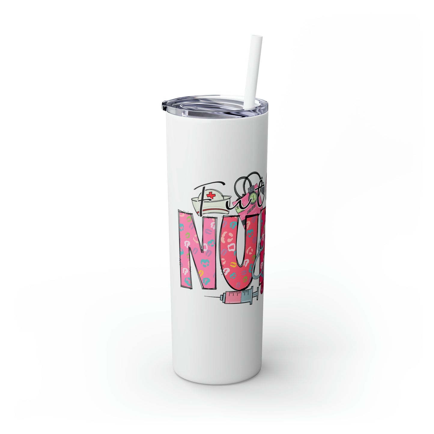 Skinny Tumbler with Straw, 20oz, Future Nurse, awd-159