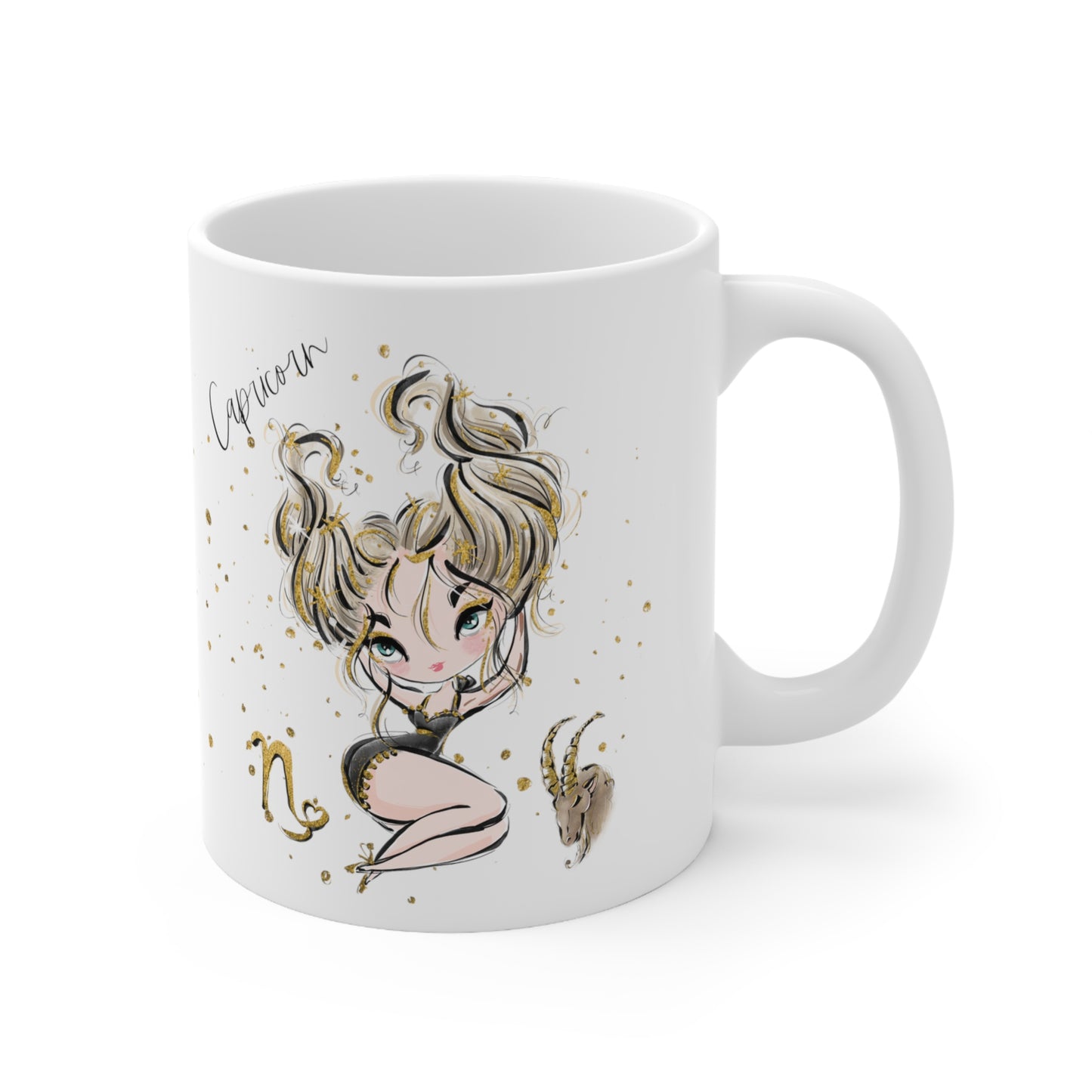 Personalised/Non Personalised Zodiac Sign, Capricorn, Ceramic Mug 11oz