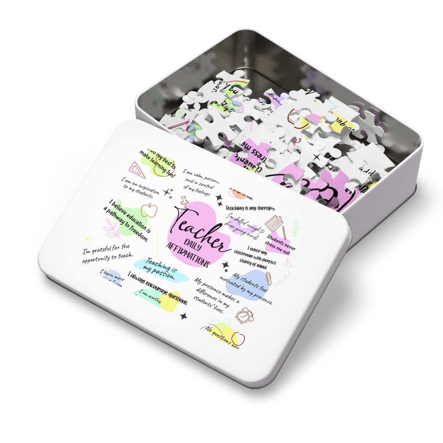 Jigsaw Puzzle in Tin, Affirmations, Teacher, Personalised/Non-Personalised, awd-501