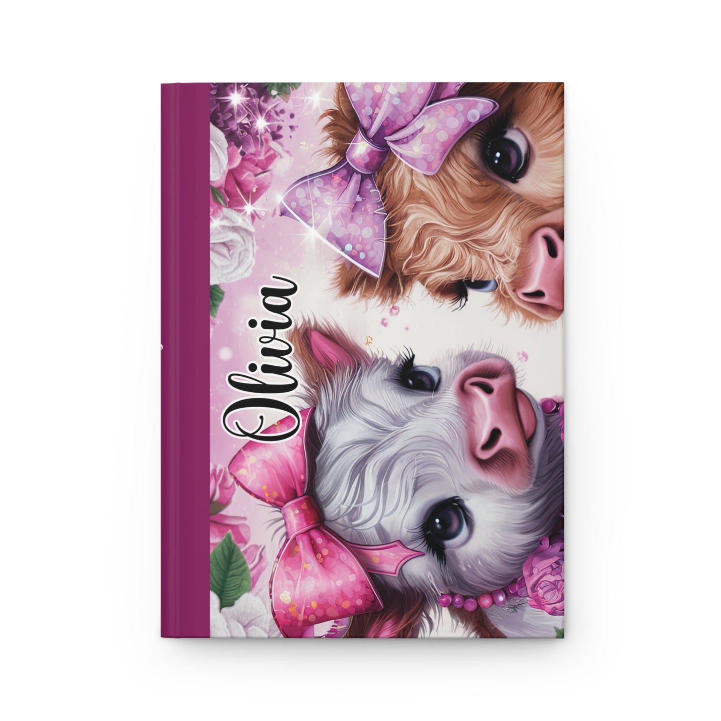 Personalised Hardcover Journal Matte, Highland Cows, awd-1685