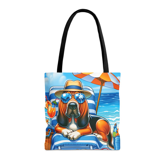 Tote Bag, Dog on Beach, Bloodhound, Tote bag, awd-1106