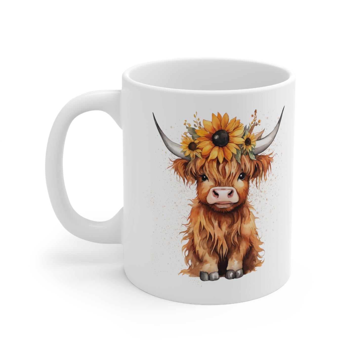 Personalised/Non Personalised Highland Cow, Ceramic Mug 11oz, Highland Cow Mug