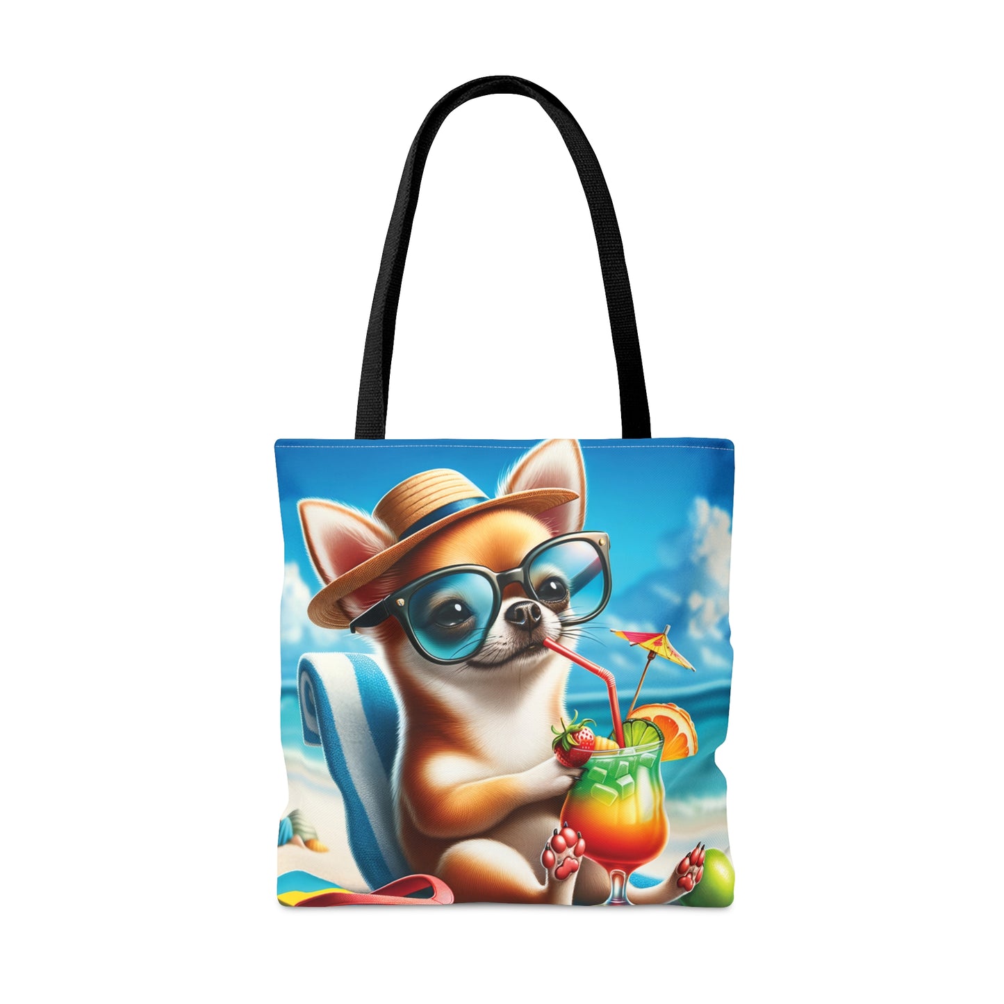 Tote Bag, Dog on Beach, Chihuahua, Tote bag, awd-1205