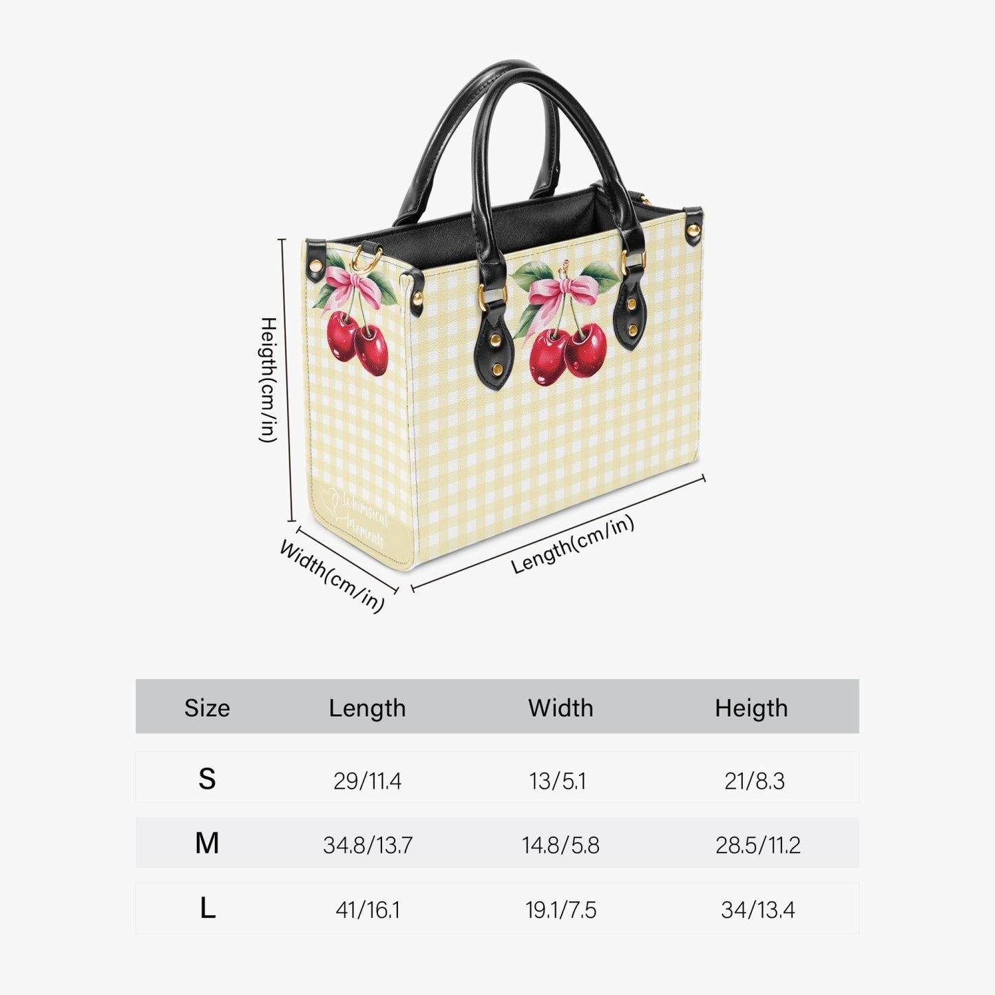 Women's Tote Bag - Rockabilly - Cherries Lemon Plaid