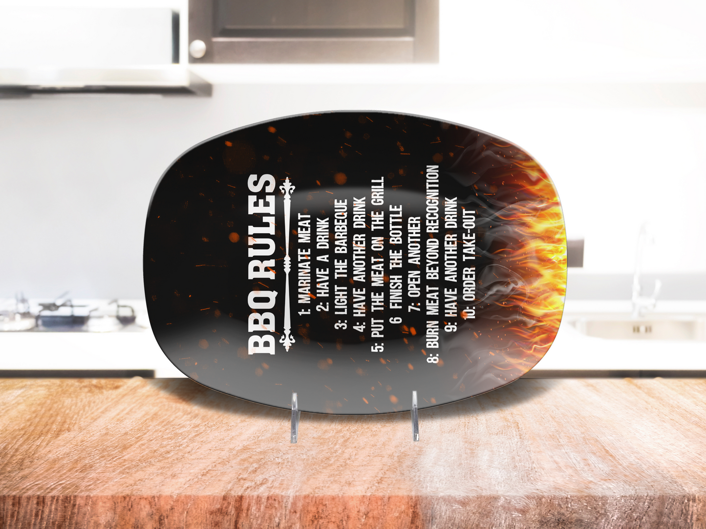 BBQ Platter BBQ Rules 10"x14" Platter